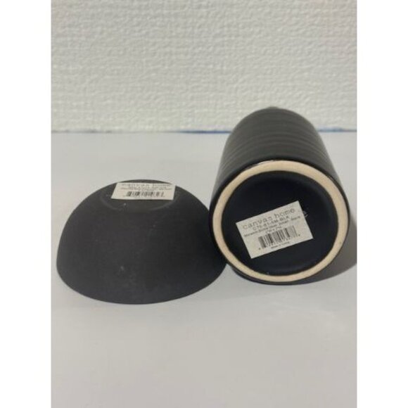 NWB Canva and Home Black Bottle Vase and Ceramic Black and Gold Bowl - Picture 4 of 6